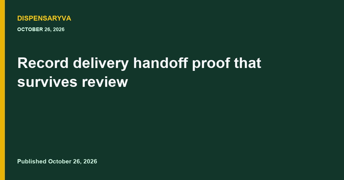 Record delivery handoff proof that survives review