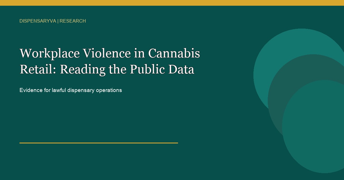 Research graphic with the headline: Workplace Violence in Cannabis Retail: Reading the Public Data