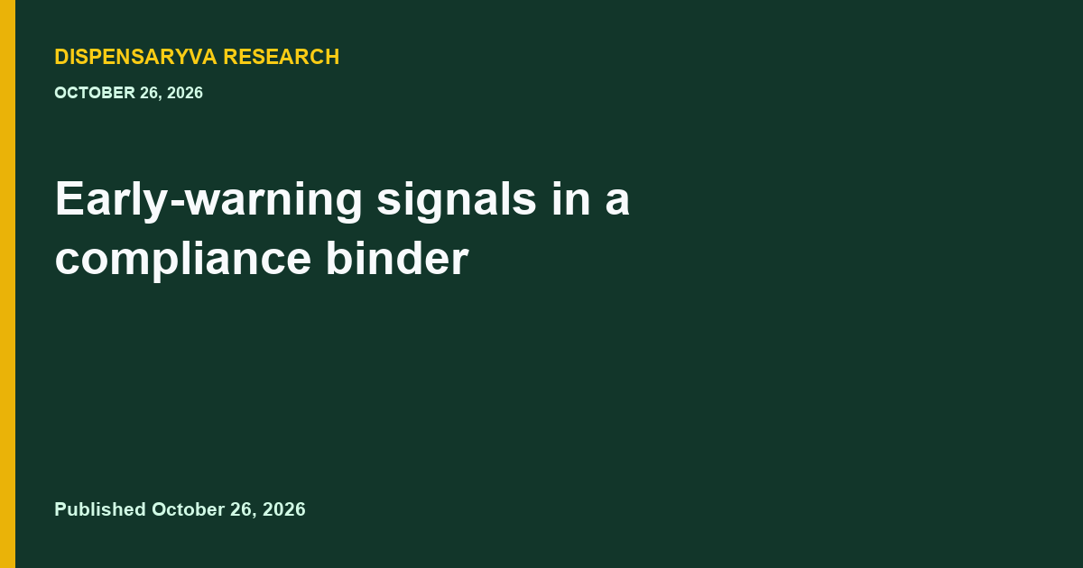 Early-warning signals in a compliance binder